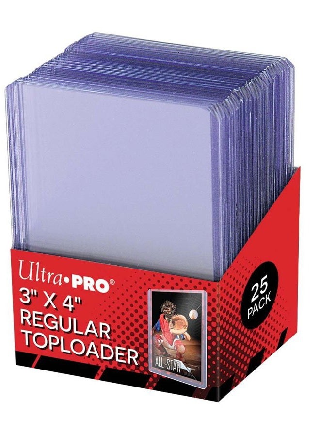 Ultra Pro حامل بطاقات تحميل علوي 25 3 X 4 لرياضات البيسبول، كرة القدم، كرة السلة، الهوكي، الجولف، بطاقات رياضية فردية - Image 1
